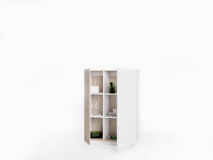 Mueble Auxiliar Blanco Natural 2 Puertas, 125,6 Cm