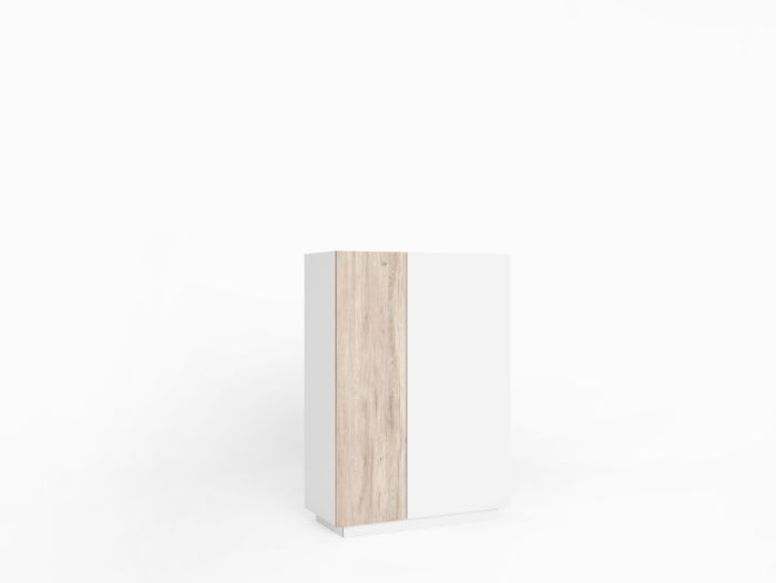 Mueble Auxiliar Blanco Natural 2 Puertas, 125,6 Cm
