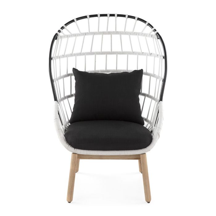 Sillón Estilo Moderno Cuerda Madera Metal