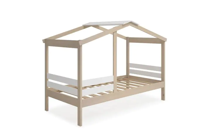 Cama Cabaña Dormitorio Juvenil Ángel Natural/Blanco