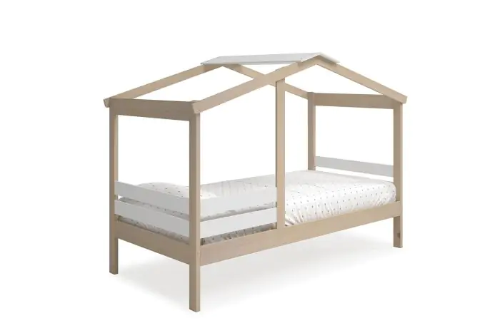 Cama Cabaña Dormitorio Juvenil Ángel Natural/Blanco