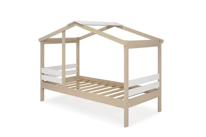 Cama Cabaña Dormitorio Juvenil Ángel Natural/Blanco