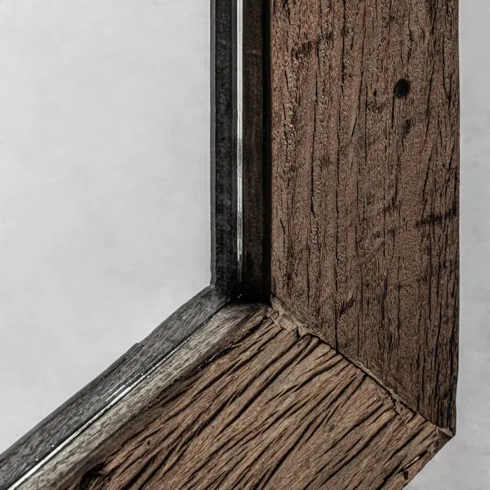 Espejo de Pared Madera Pino Reciclado Natural Envejecido, 210 Cm
