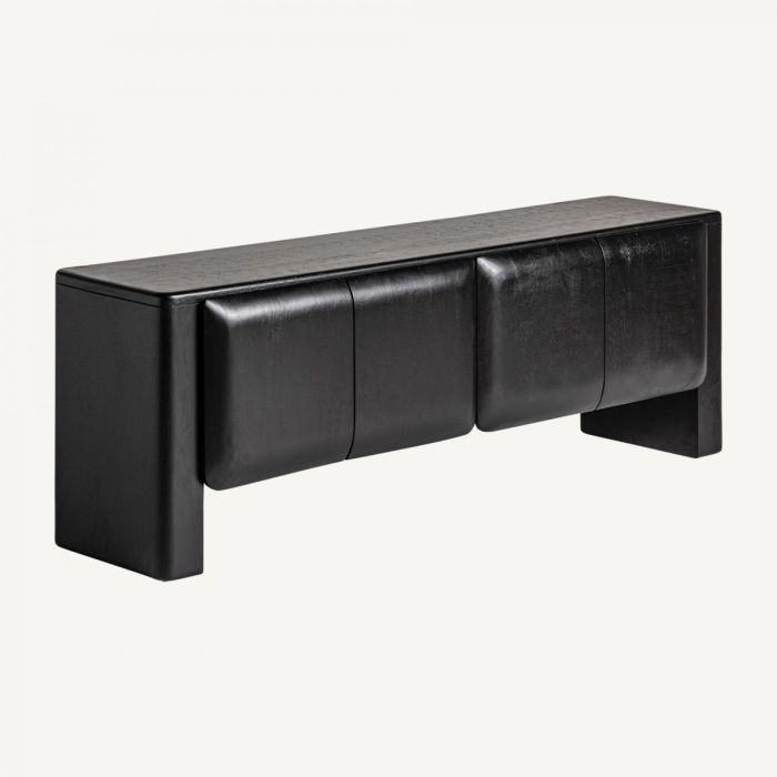 Mueble TV Madera Mango Color Negro, 161 Cm