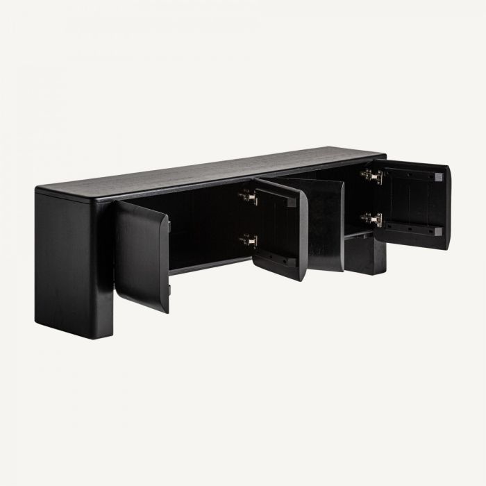 Mueble TV Madera Mango Color Negro, 161 Cm