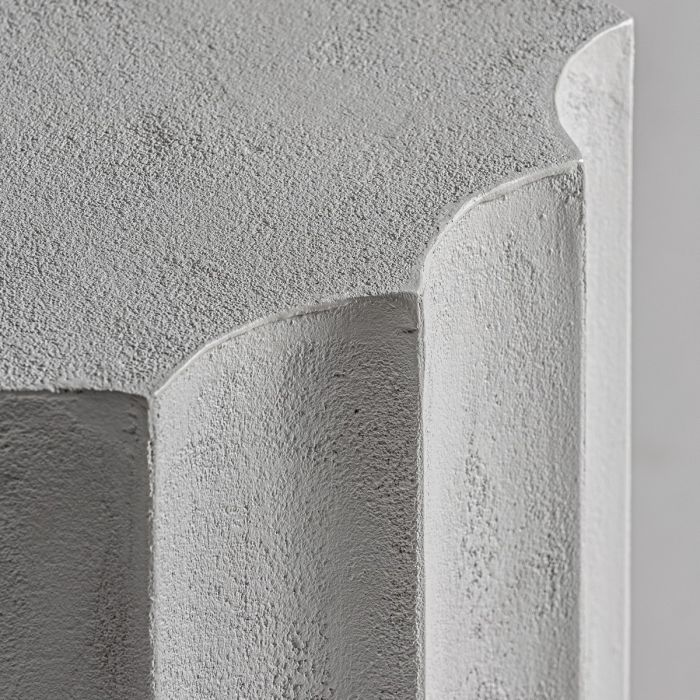 Mesa Auxiliar Resina Grava Color Blanco, 50 Cm