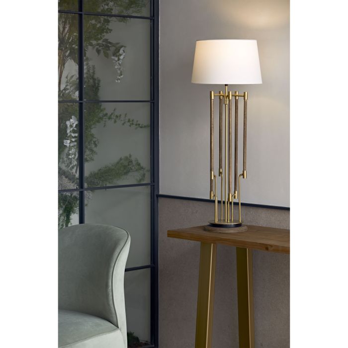Consola 160x45x82 Madera Natural/Metal Dorado