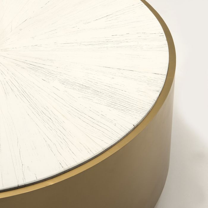 Mesa de Centro Blanco/Dorado, 41 Cm