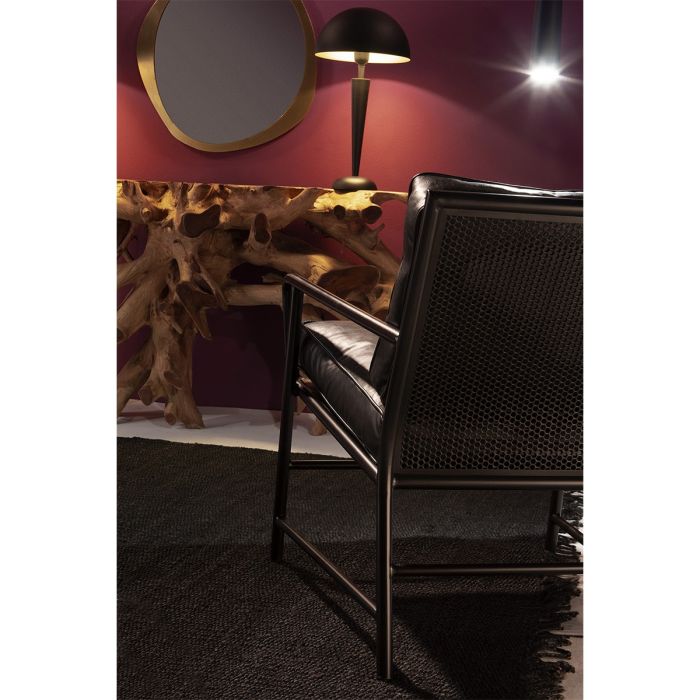 Sillón 63x95x79 Metal Gris Oscuro/P.Piel Negro