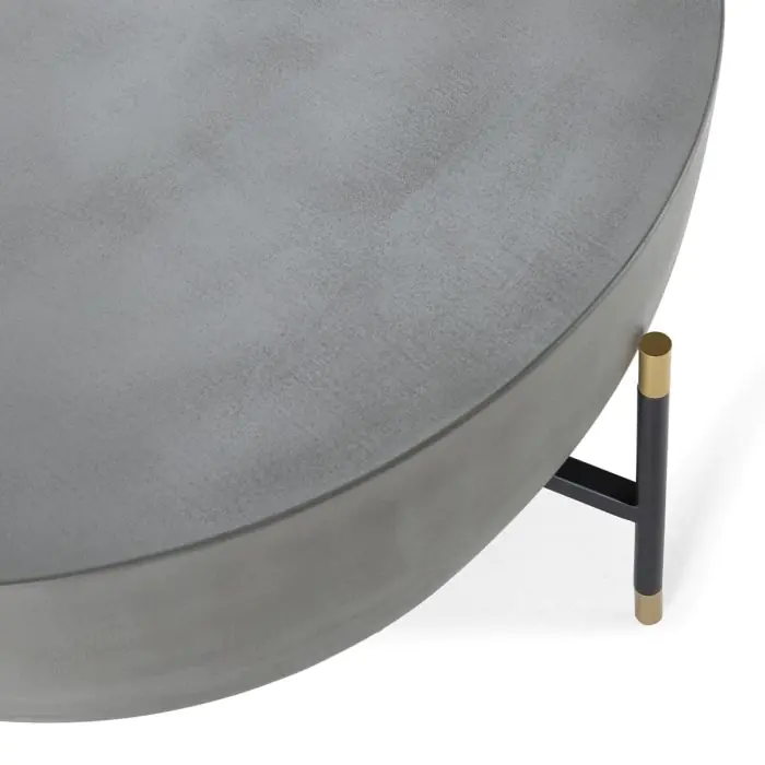 Mesa de Centro 87x87x42 Madera/Metal -- Gris/Negro/Dorado