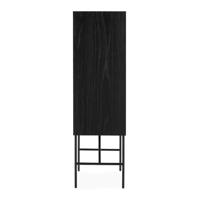 Armario 106x45x150 Madera de Olmo/Metal -- Negro/Dorado