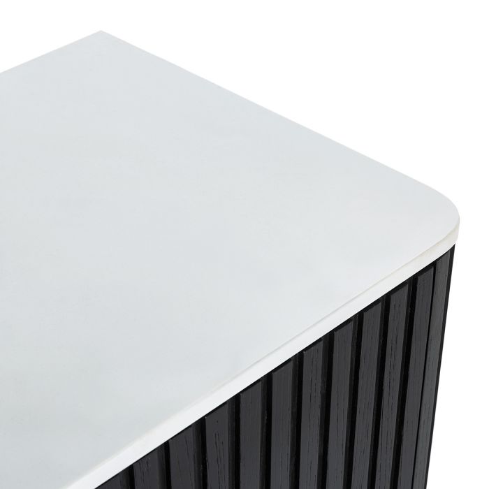 Aparador 180x45x84 Madera de Olmo/Mármol Artificial/Metal Negro/Blanco/Dorado