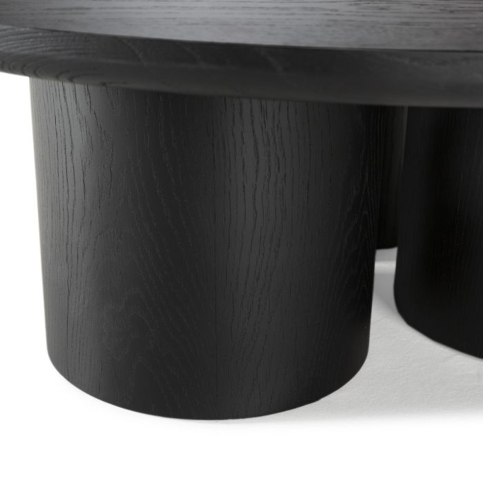 Mesa Centro 120x120x40 Madera de Roble -- Negro