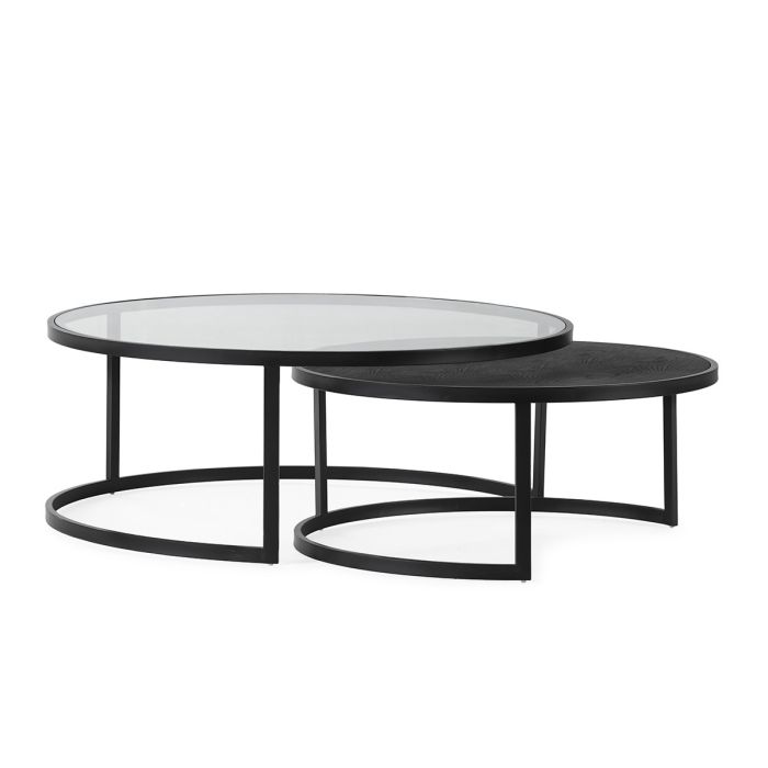 J/2 Mesas Centro Modernas Negro, 110 Cm