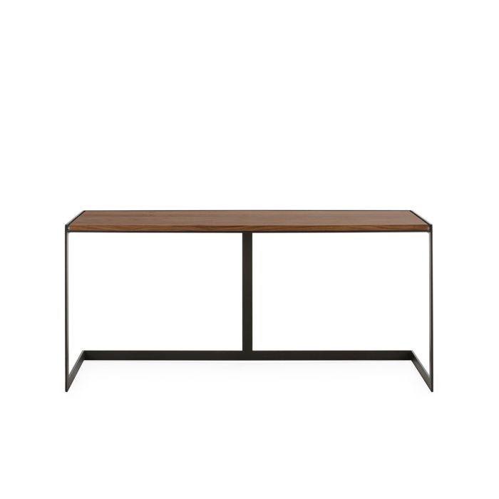 Escritorio Estilo Industrial en Madera de Olmo nogal y Metal negro mate.