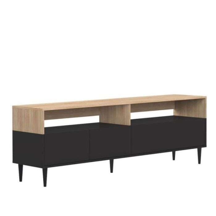 Mueble TV Madera Reciclada Blanco Natural, 180 Cm