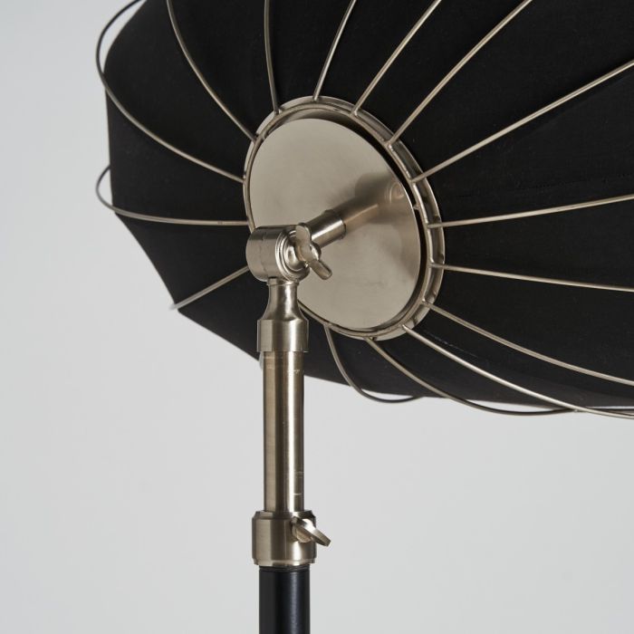 Lámpara de Pie Hierro Negro Plata, 116 Cm