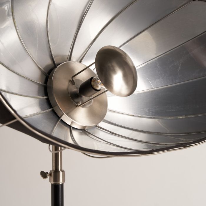 Lámpara de Pie Hierro Negro Plata, 116 Cm