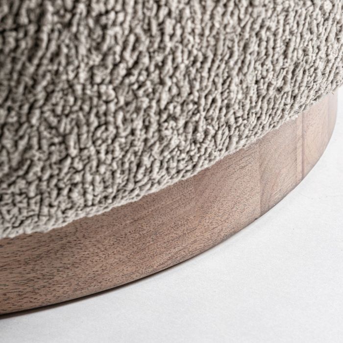 Sillón Tejido Bouclé Gris Madera Pino, 84 Cm