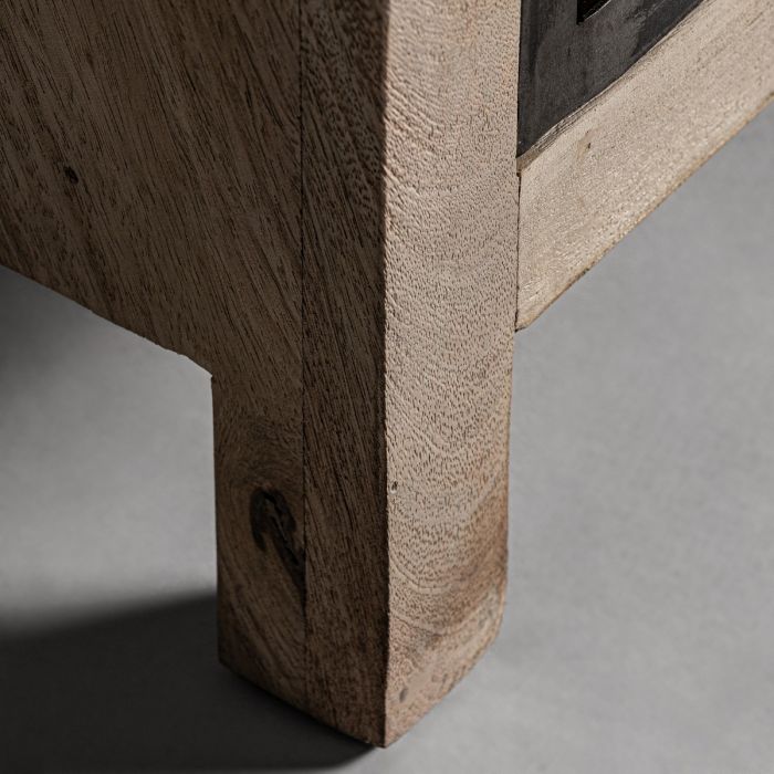 Vitrina Madera Mango Natural Vidrio Hierro, 211 Cm