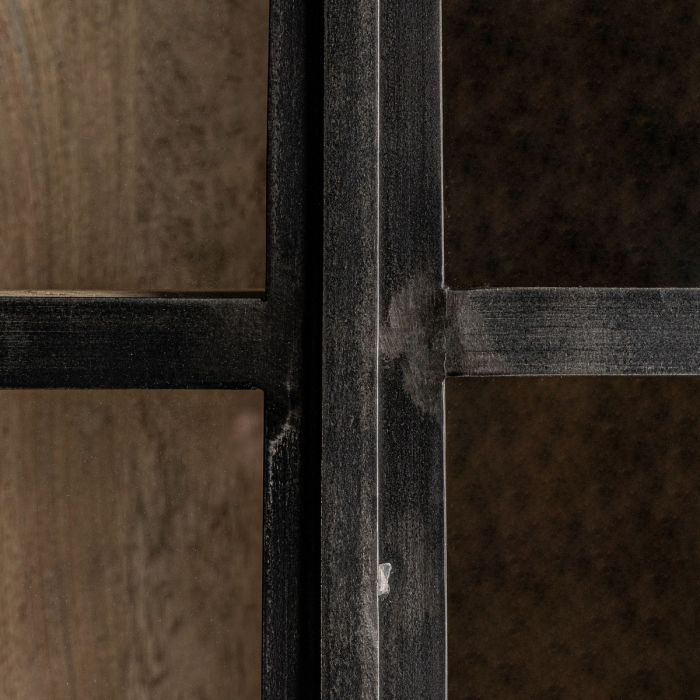 Vitrina Madera Mango Natural Vidrio Hierro, 211 Cm