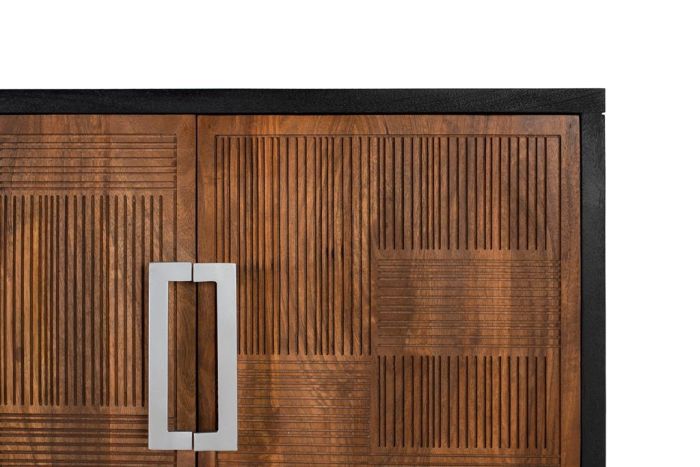 Aparador Diseño Relieve Madera Mango Metal, 170 Cm