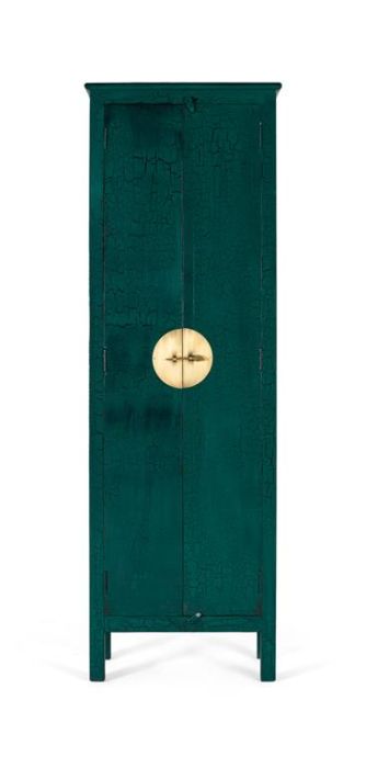 Armario oriental de madera de mango en verde.
