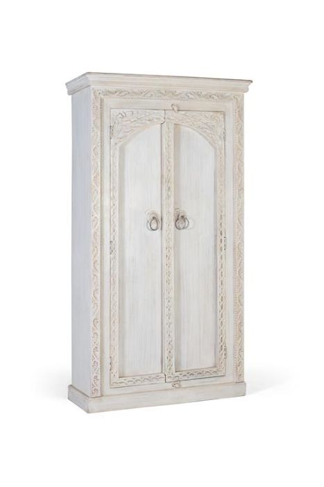 Armario Mango 2 Puertas Blanco Envejecido, 180 Cm