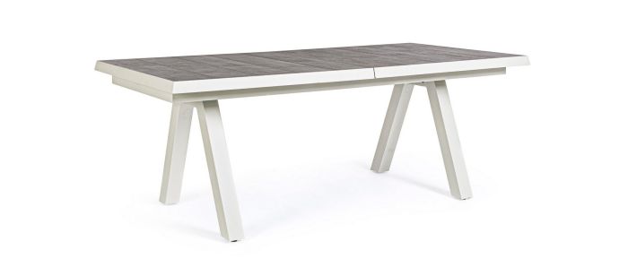 Mesa Extensible Cerámica Aluminio Blanco, 205/265 Cm
