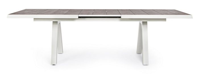 Mesa Extensible Cerámica Aluminio Blanco, 205/265 Cm