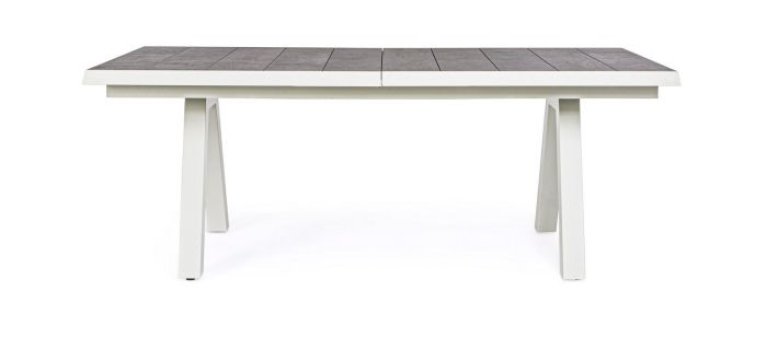 Mesa Extensible Cerámica Aluminio Blanco, 205/265 Cm