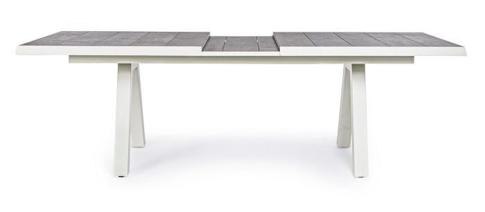 Mesa Extensible Cerámica Aluminio Blanco, 205/265 Cm