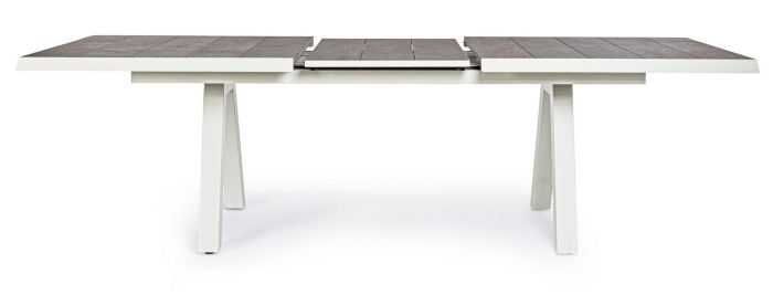 Mesa Extensible Cerámica Aluminio Blanco, 205/265 Cm
