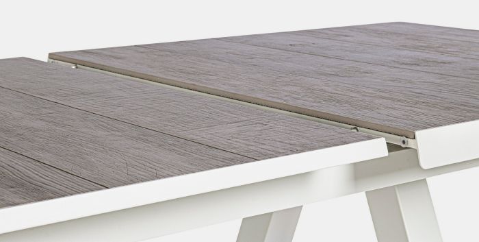 Mesa Extensible Cerámica Aluminio Blanco, 205/265 Cm
