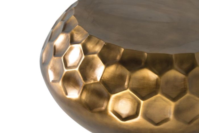 Mesa Centro Metal Oro Ovalada, 86 Cm