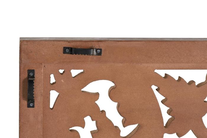 Cabezal Panel Mural Madera Nogal Tallado, 166 Cm