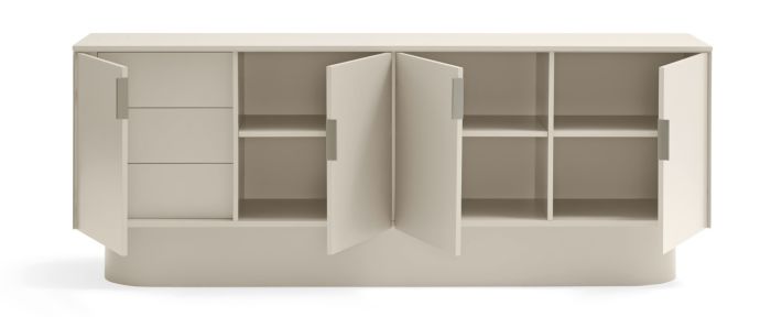 Aparador 4 Puertas Lacado Color Arena, 200 Cm