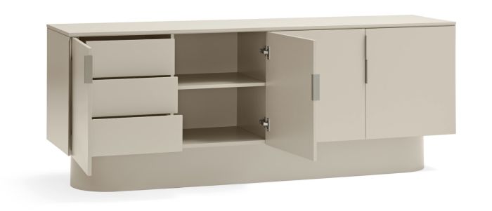 Aparador 4 Puertas Lacado Color Arena, 200 Cm