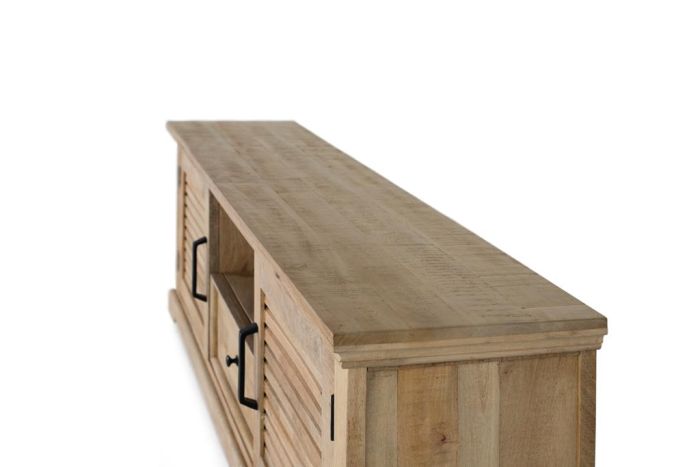 Mueble TV Puertas Persiana Madera Maciza Mango, 170 Cm