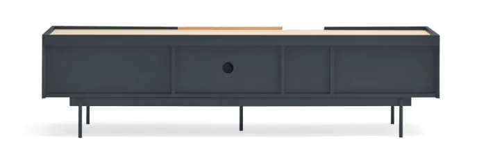 Mueble TV 2 Puertas 2 Cajones Gris Antracita/Roble, 180 Cm