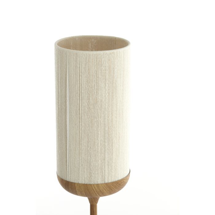 Lámpara de Pie Cuerda Natural Metal Efecto Madera, Ø23 Cm