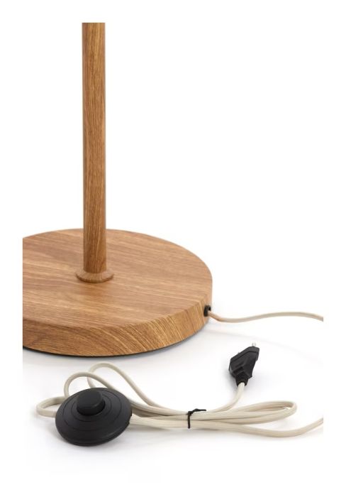 Lámpara de Pie Cuerda Natural Metal Efecto Madera, Ø23 Cm