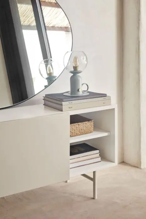 Mueble TV 2 Cajones 1 Puerta 1 Puerta Corredera Crema/Arena, 180 Cm