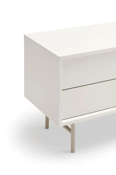 Mueble TV 2 Cajones 1 Puerta 1 Puerta Corredera Crema/Arena, 180 Cm