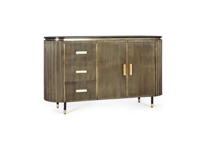 Aparador Mango Bronce Oro 3 Cajones, 150 Cm