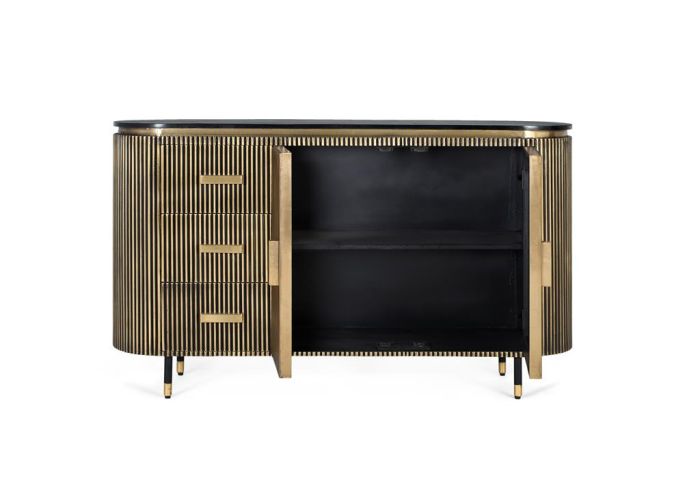 Aparador Mango Bronce Oro 3 Cajones, 150 Cm