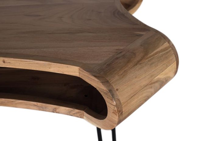 Escritorio Madera Natural Hierro Negro Hueco, 120 Cm