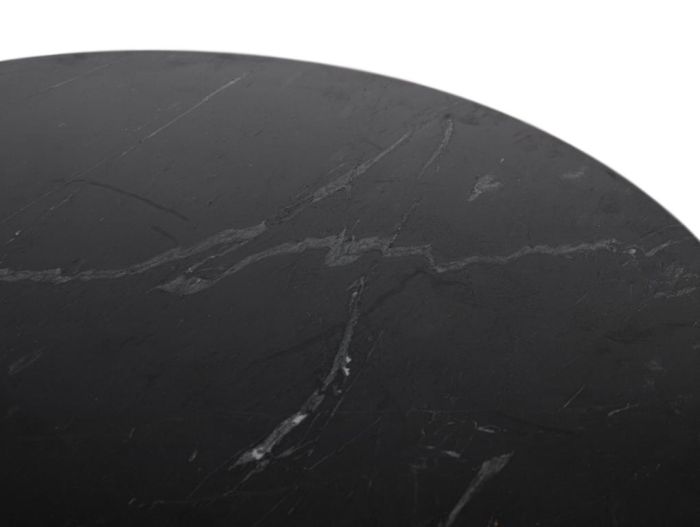 Mesa De Comedor Redonda Mármol Negro Mango Natural, 120 Cm