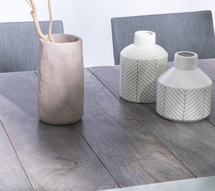 Mesa Extensible Cerámica Aluminio Blanco, 205/265 Cm