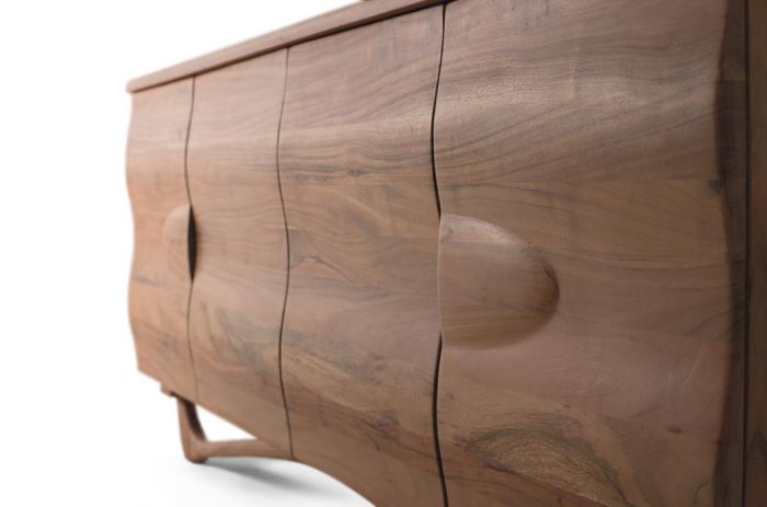 Aparador 4 Puertas Madera Natural, 170 Cm